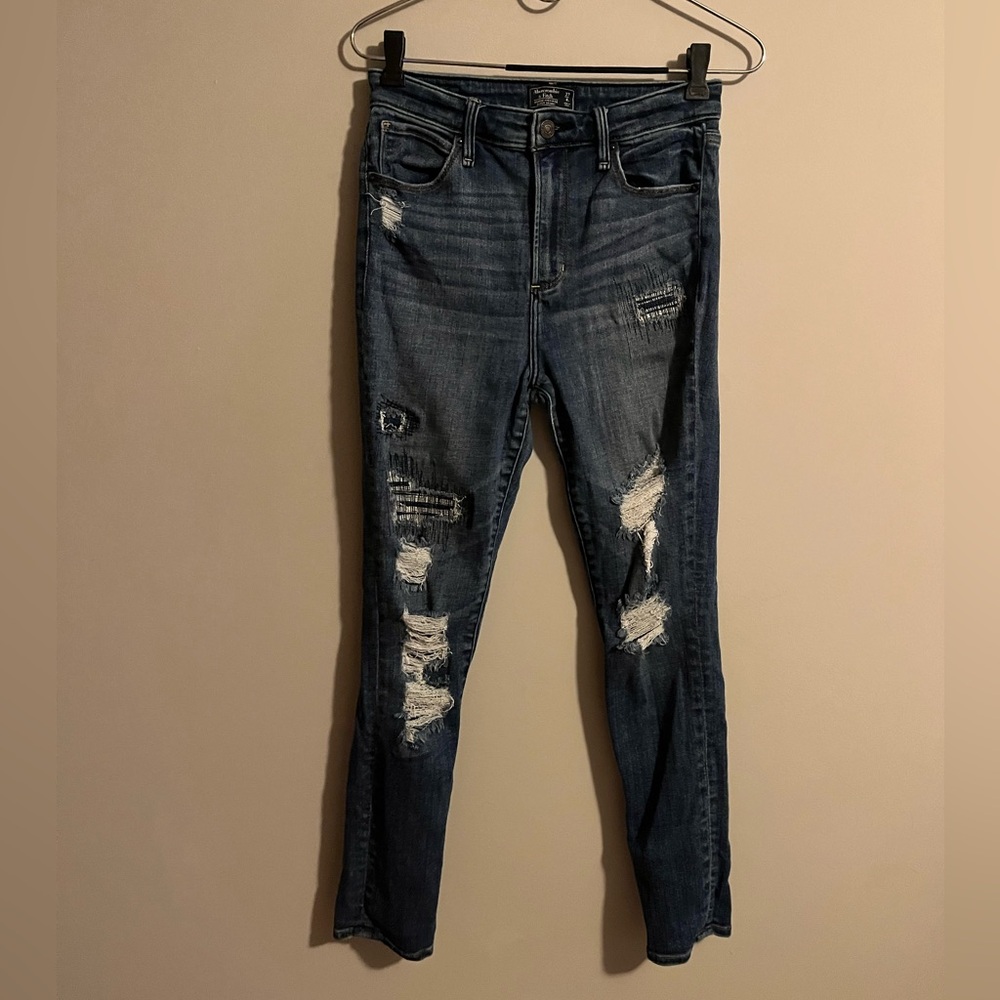 Abercrombie & Fitch Simone high rise super skinny distressed jeans size 27